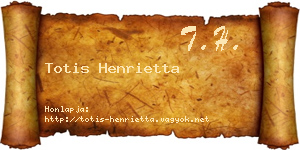Totis Henrietta névjegykártya